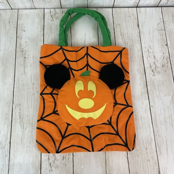 Disney Word / Land Mickey Mouse Pumpkin Trick Or Treat Halloween Bag Tote - Picture 1 of 9